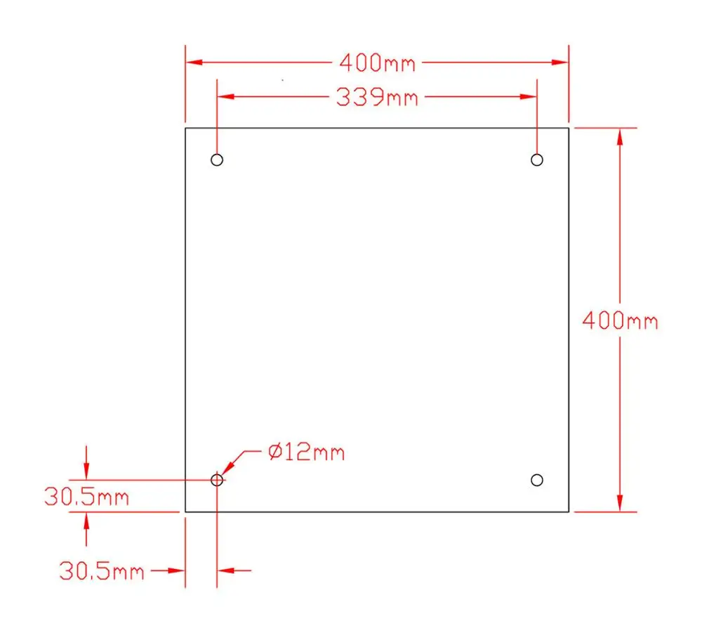 120/220V 1000W Silicone Heater Heated Bed 400x400mm for Creality CR-10 S4 3D Printer Silicone Heater Pad Bed with Holes