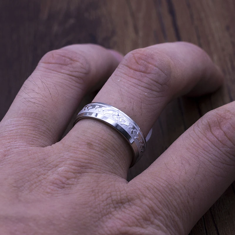 20 PCS/lot Top Quality 6mm Waterproof Sculpture Stainless Steel Rings Party Gifts Jewelry