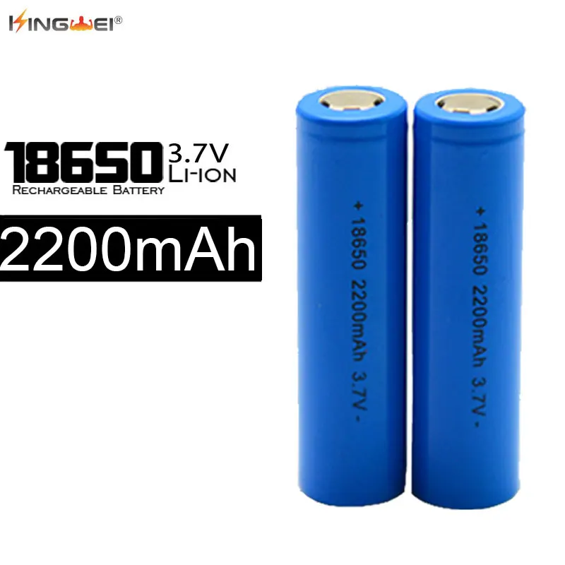 10Pcs/lot kingwei 18650 Battery 2200mah 3.7v Li-ion Rechargeable Battery Batteries ICR 18650 Lithium Battery flat top