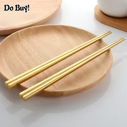 1 Pair Of Square Chopsticks Stainless Steel Gold Rose Gold Sushi Colorful Chinese Chopsticks Kitchen Utensils 23.5 cm