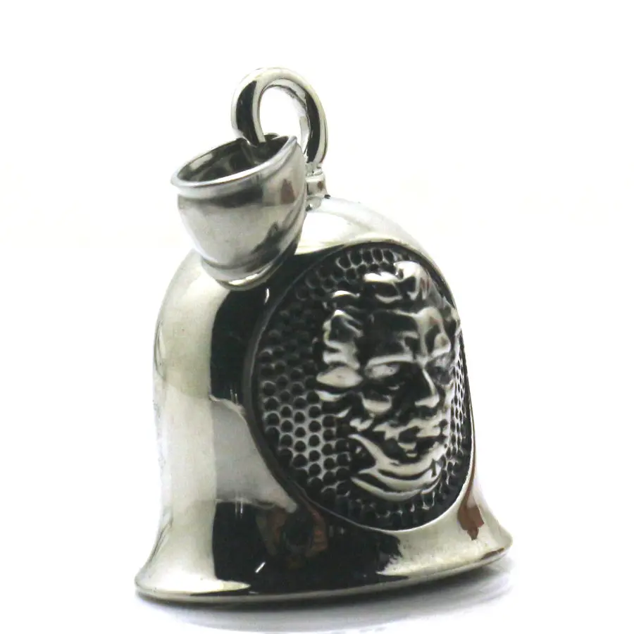 Mens 316L Stainless Steel Great Historical Individuality Wise Man Double Sided Pattern Jingle Bell Pendant