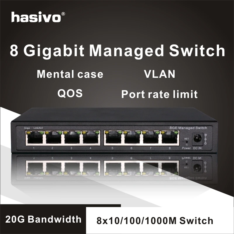 8 Port Gigabit Managed Switch  Managed Ethernet Switch with 8 port 10/100/1000M VLAN