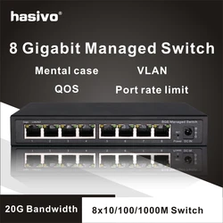 8 Port Gigabit Managed Switch udało się włącznik Ethernet z 8 portów 10/100/1000M sieci VLAN