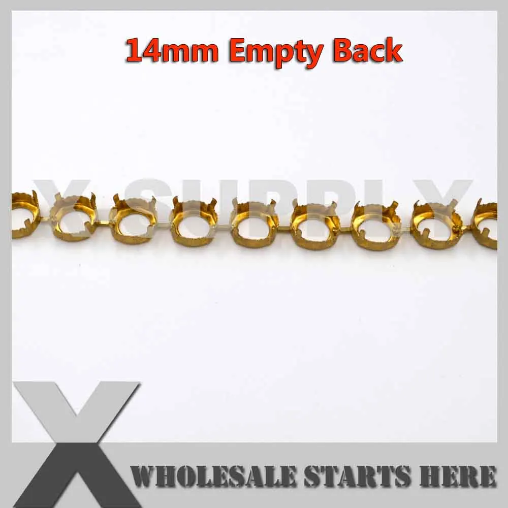 14mm Round Brass Empty Cup Chains,for Craft/Shoe/Jewelry/Apparel (Center Connectors (NOT Side Connectors) Between Cups)