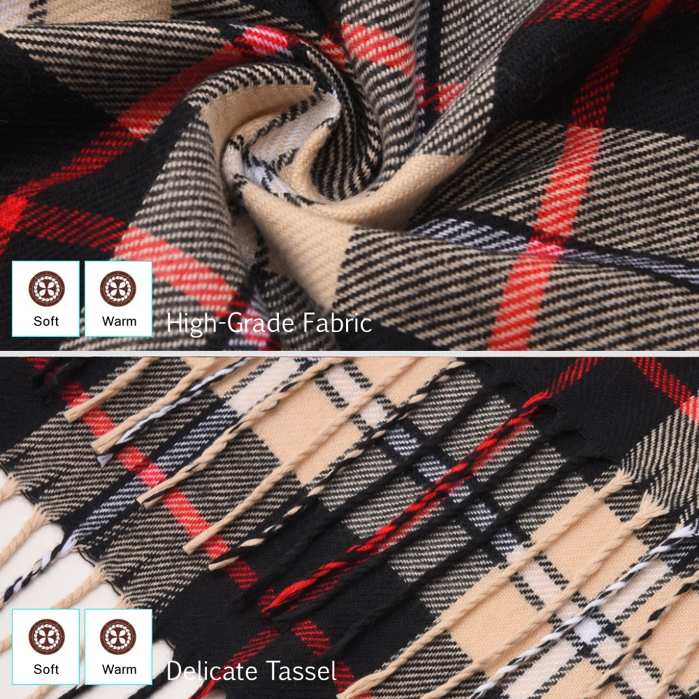 VIANOSI-Lenços xadrez masculinos, cachecol casual de inverno, poncho masculino, design de luxo