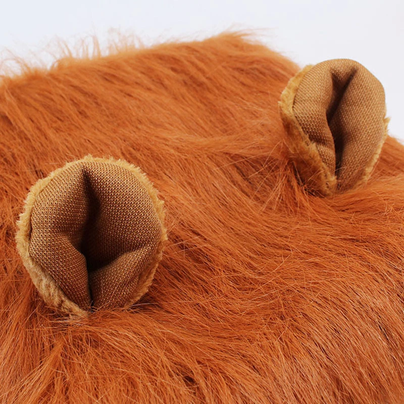 Cute Pet Dog Cat Cosplay Clothes Transfiguration Costume Lion Mane Warm Wig Large Dog Party Decoration With Ear Pet Accessories