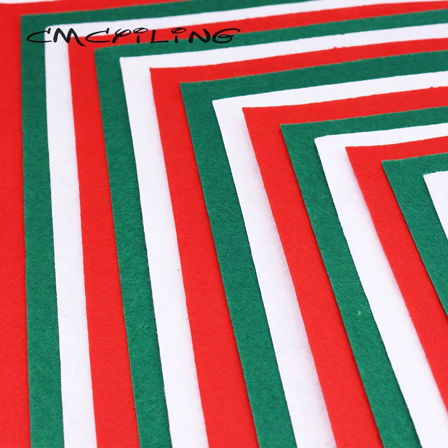 

CMCYILING 1 MM Thickness Christmas Felt Fabric For Needlework Sewing DIY Toys Crafts Dolls, Polyester Cloth 18Pcs/Lot 20*30cm