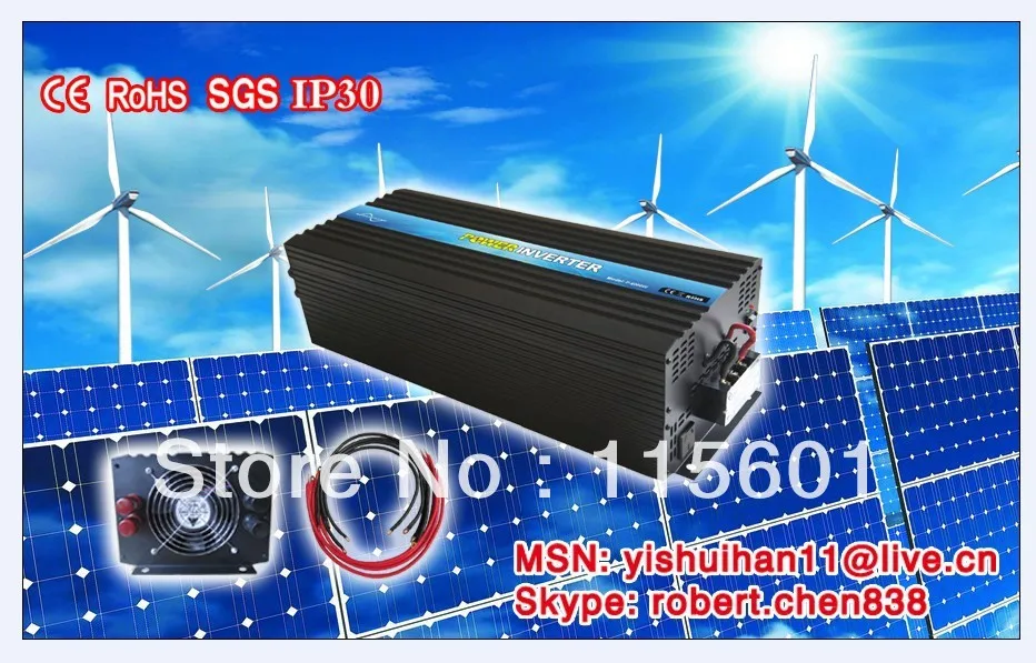 HOT SALE 5000W DC 12V/24V/48V TO AC 100V/110V/120V 220V/230V/240V Pure Sine Wave Inverter ,free shipping!