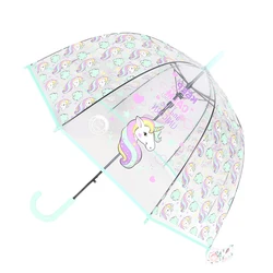 Kids Umbrella Unicorn Transparent Umbrellas Children Laser Umbrella Alpaca Girl Umbrellas Sakura Dropshipping Cute Cartoon