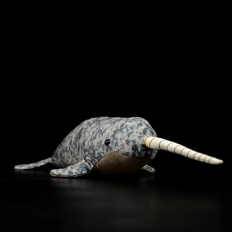 41cm Cute Narwhal Unicorn Whale Stuffed Doll Simulation Sea Animal Real Life Plush Soft Toy Spot Monodon Monoceros Kids Gift