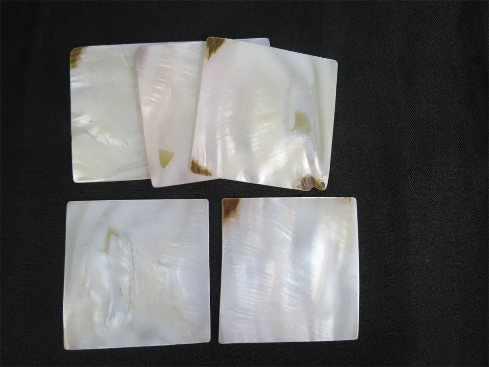 5Pcs square decorate Inlay material white mother of pearl shell blanks 25*25mm