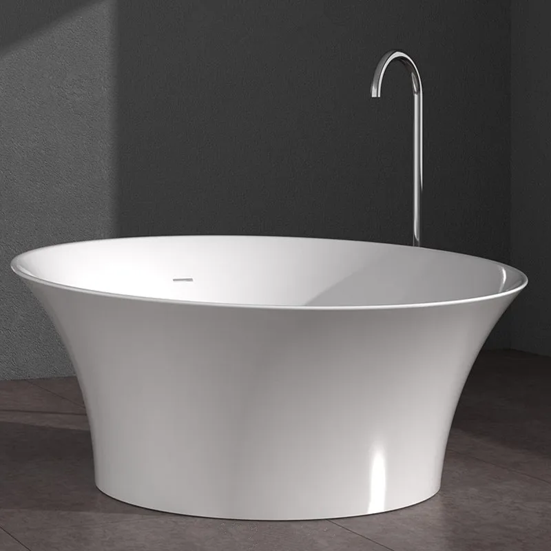 1500x1500X680mm Solid Surface Stone CUPC Approval Bathtub Round Freestanding Corian Matt Tub RS6540A