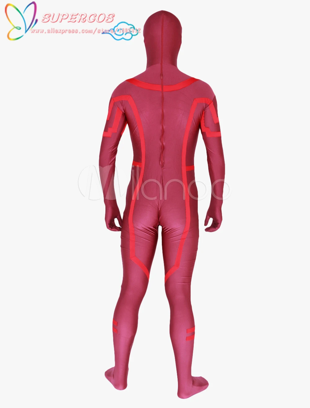 Wysokiej jakości Halloween Carnival Party ciemny czerwony Lycra Unisex Zentai garnitur