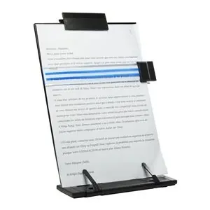 Black Metal Desktop Document Book Holder with 7 Adjustable Positions (metal; document stand)