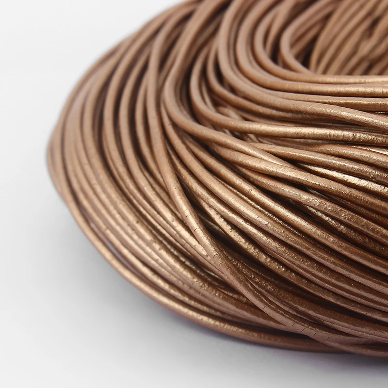 10meter Multi-Color 2mm Round Genuine Leather Thong Cord Rope String For DIY Bracelet Necklace Jewelry Findings Accessories