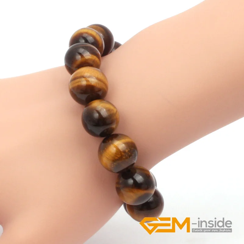 Yellow Tiger Eyes Bracelet Natural Stone Guardian For Capricorn Select 6mm 8mm 10mm 12mm 14mm Loose DIY