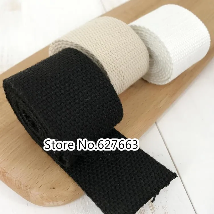 50MM Width Thick Plain Color polyester cotton canvas Webbing Ribbon bag Belt Strap Garments crafts Accessories