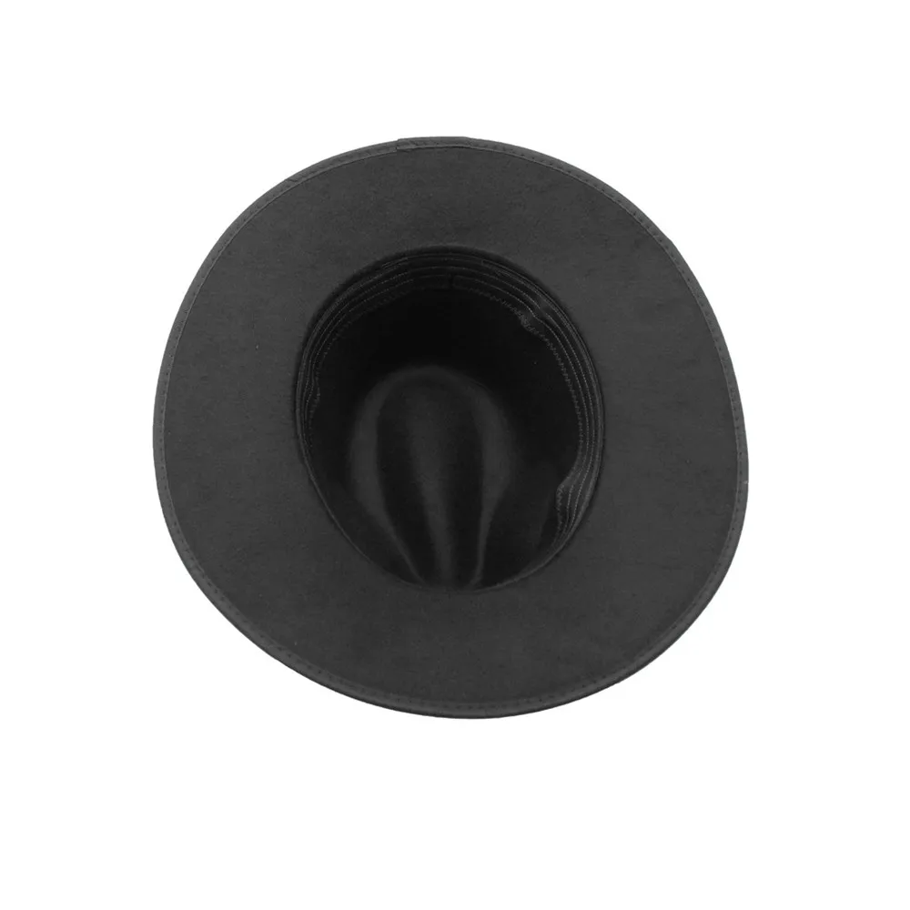 LUCKYLIANJI Donna Uomo Jazz Duro Feltro Bowknot Fedora Panama Bowler Cappello A Tesa Larga di Gangster Cap (Un Formato: 57cm)