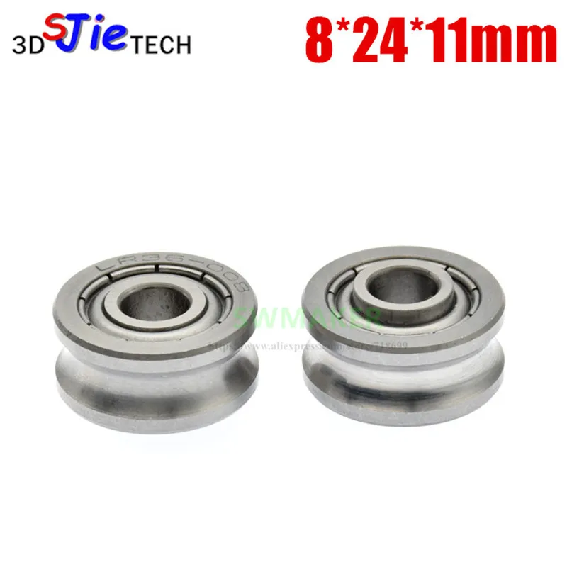 1pcs 8*24*11mm U groove bearing pulley, track 8mm diameter, roller bearing pulley / guide wheel