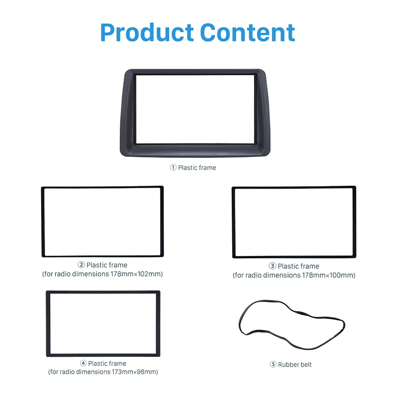 Seicane Double Din Car Radio Fascia Frame Dash Trim Kit di installazione per 2003-2012 FIAT PANDA Car Styling adattatore stereo automatico