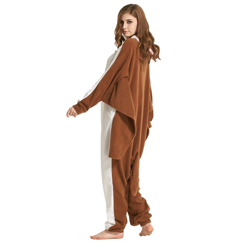 Flying Squirrel Kigurumi Pajamas Animal Bat Mouse Onesie For Adults Women Men Sleepwear Overall One-Piece Full Body Outfits Gift