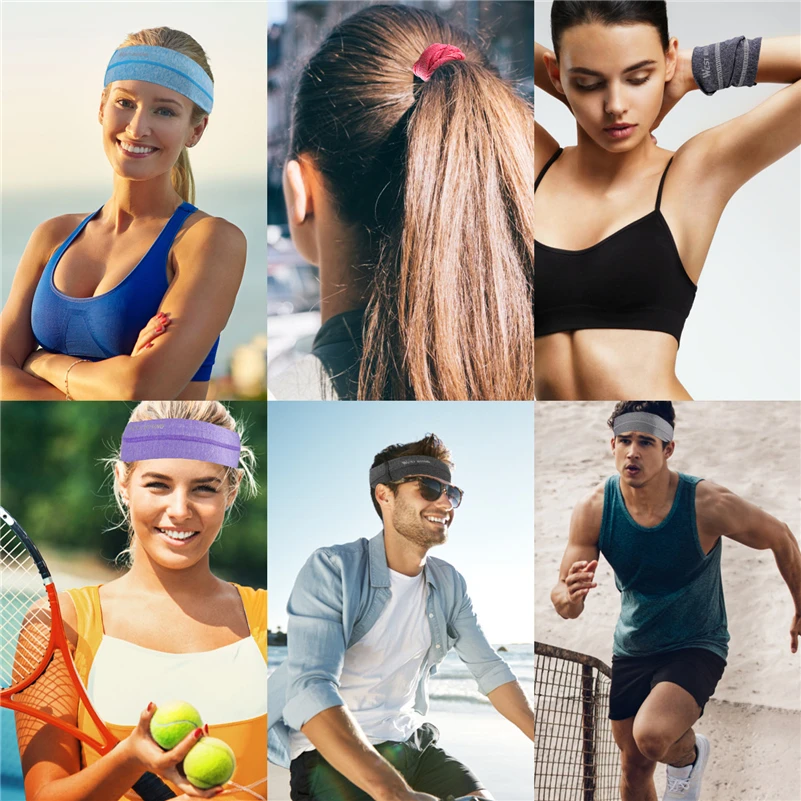 WEST BIKING Elastic Sweatband Sports Gym Hair Band Anti-Slip Breathable Women Men Basketball Fitness Volleyball Yoga Headband