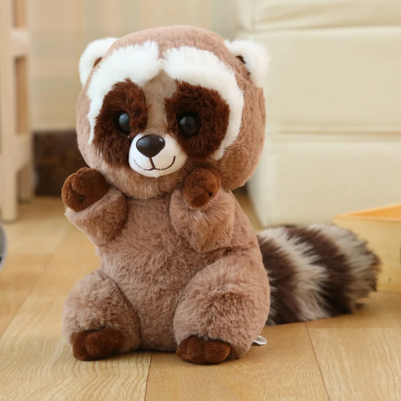 

cute plush raccoon toy high quality brown raccoon doll gift about 26cm