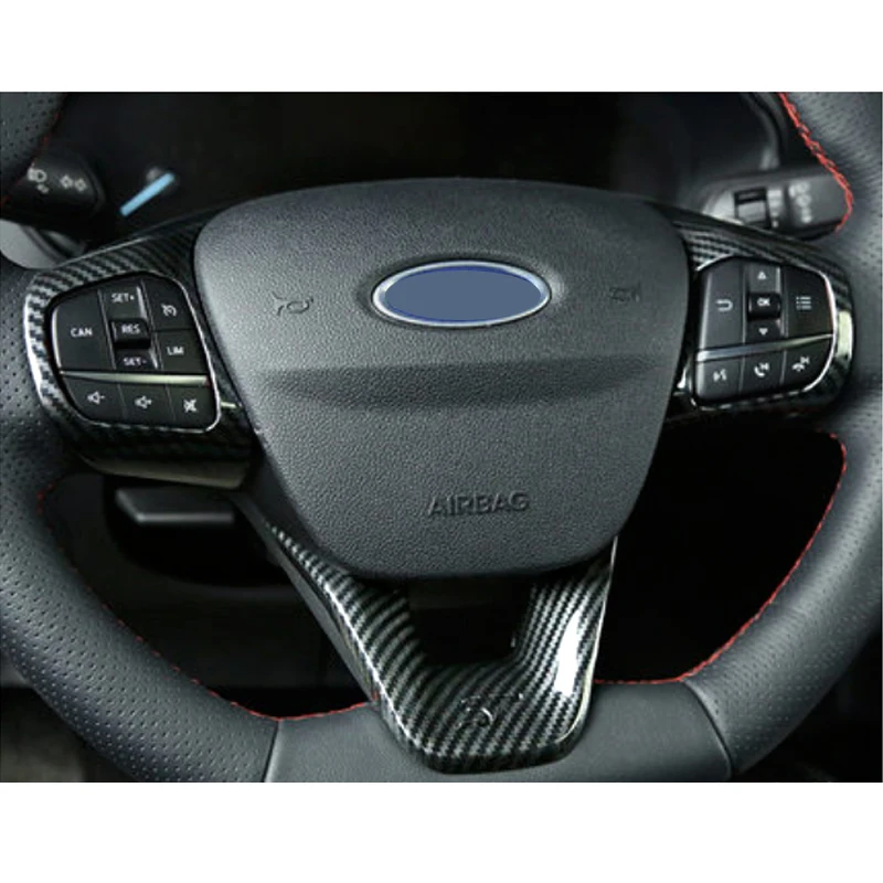 For Ford Focus st 2019 2020 2PCS ABS Car Interior Steering Wheel Cover Trims Stickers Accessories Car Styling Moldings