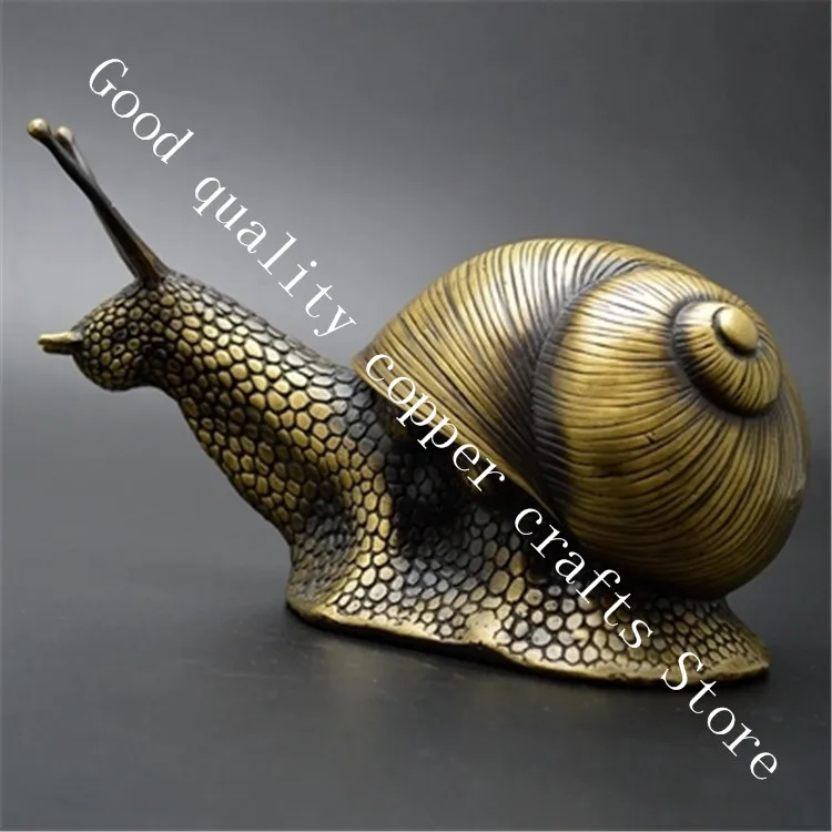 

Collectible Decorated Handwork brass Carved Snail crafts Statue