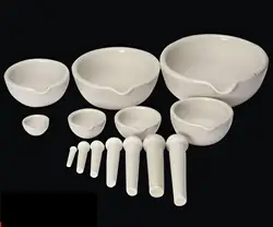 Porcelanowy moździerz i tłuczek 60mm/80mm/90mm/100mm/130mm/160mm/216mm/254mm mieszanie miseczka do przecierania zestaw biały laboratorium zestaw narzędzi