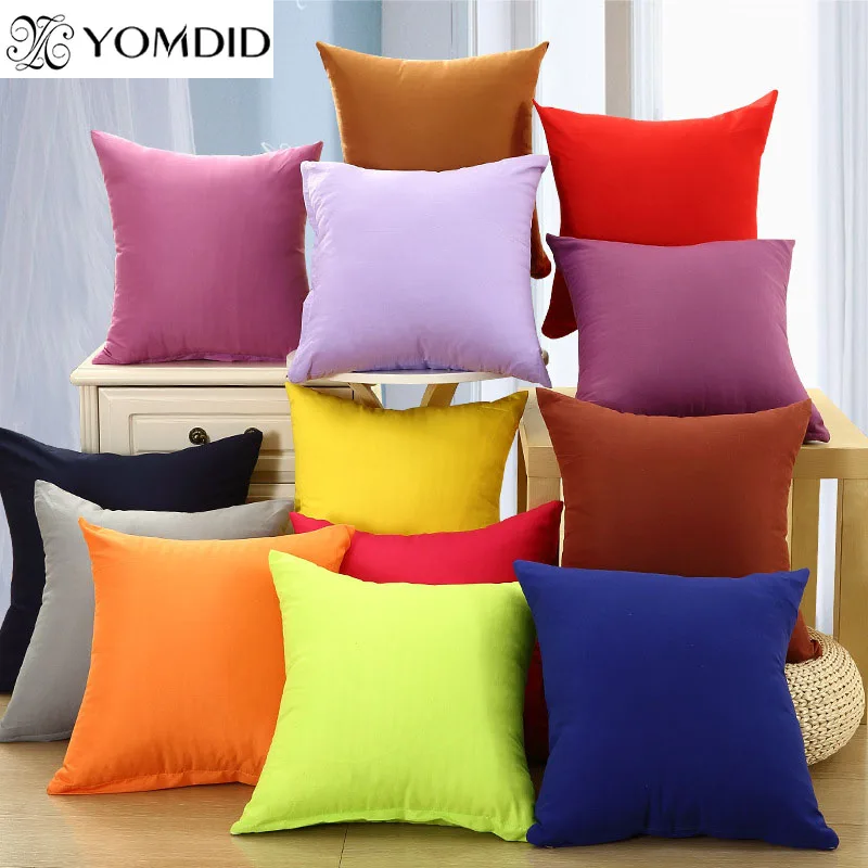 

Solid color cushion cover sofa soft fabric pillow case office pillows car chair home sofa almofada Cojines decoration 19 color