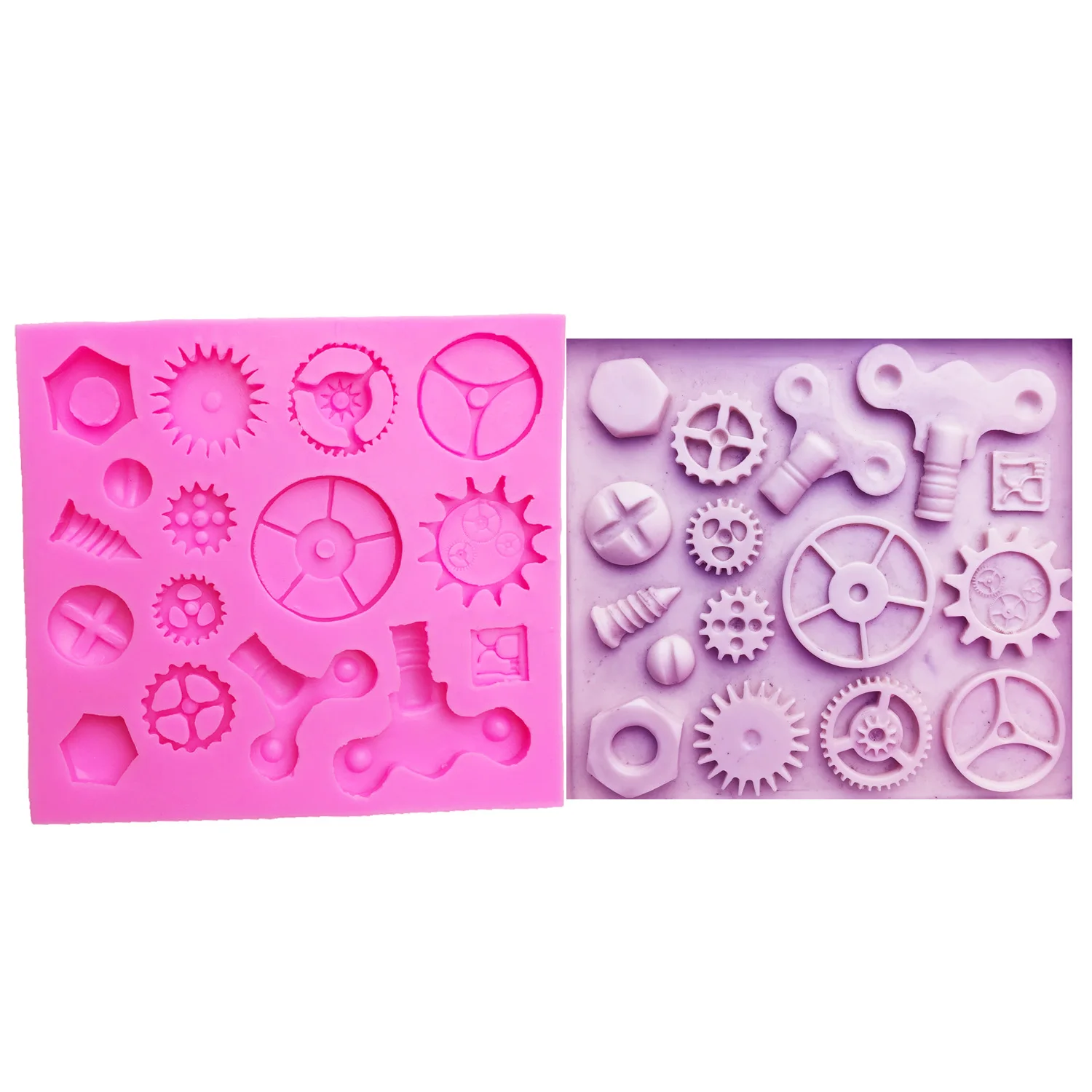 M0576 Mechanical Screw Gear Cake Border Fondant Cake Molds for Kitchen Baking cake Decoration Tool