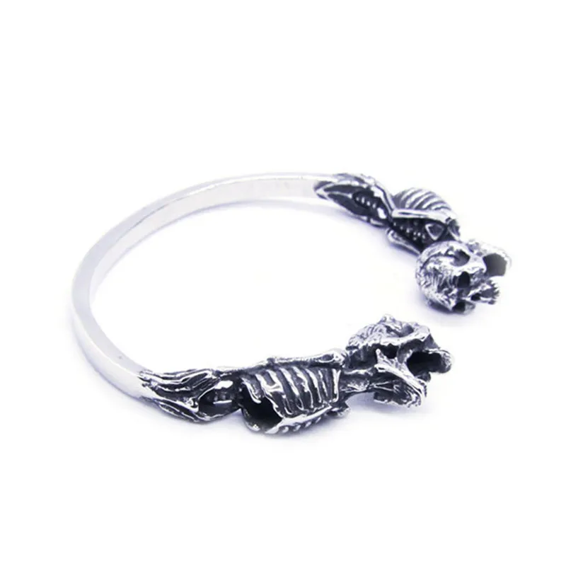 Dead Walking Skeleton Bracelet 316L Stainless Steel Biker Punk Style Man Bangle