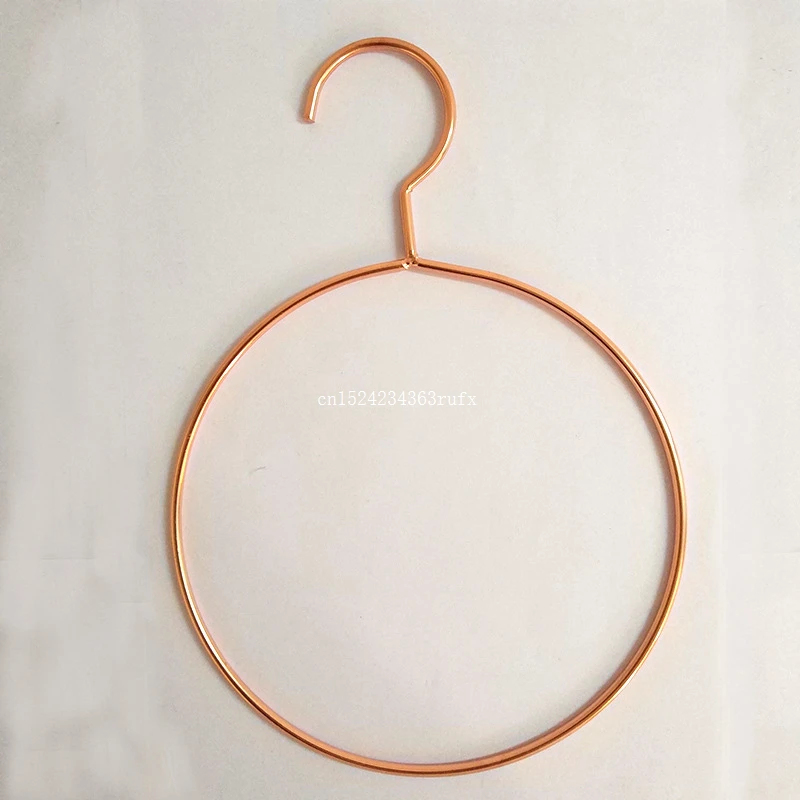 

50pcs Scarf Tie Belt and Towel Clothes Organizer Nordic Style Rose Gold Metal Iron Circle Hanger Rack