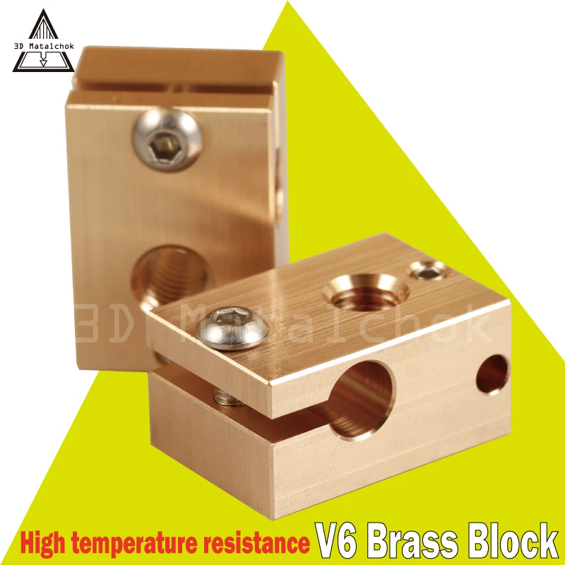 3D Matalchok High Quality Copper Brass Heater Block For 3d Printer Reprap E3d V6 J-head Dual Extrusion Extruder Hot End