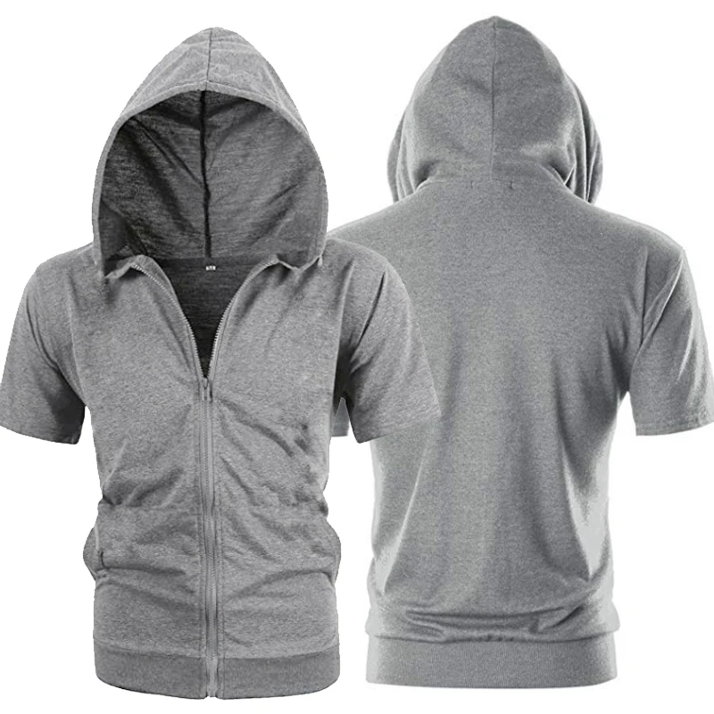 Hoodies de manga curta masculino, jaquetas casuais, fashion