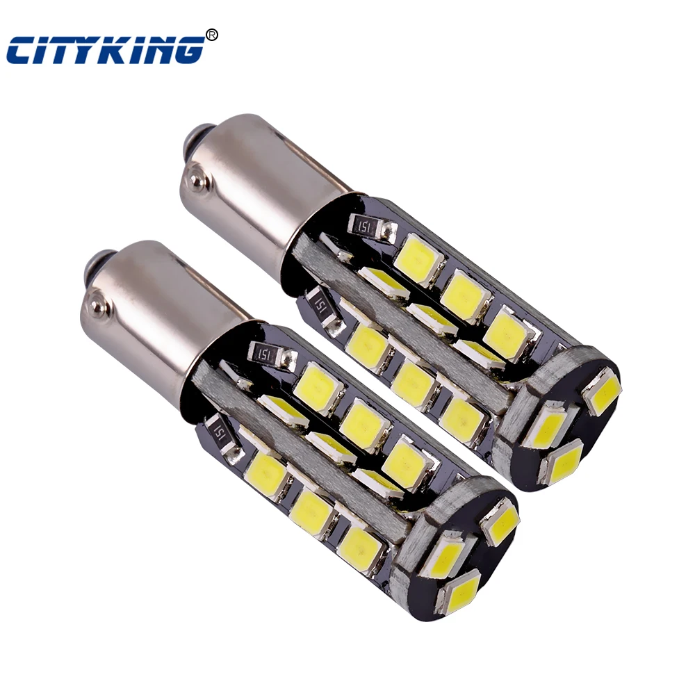 2 Stuks Canbus Ba9s Led 27smd 2835 Auto Bay9s Bax9s T4w W5W Smd Foutloos Bollen 12V Signaal Lamp kentekenplaten Klaring Lichten