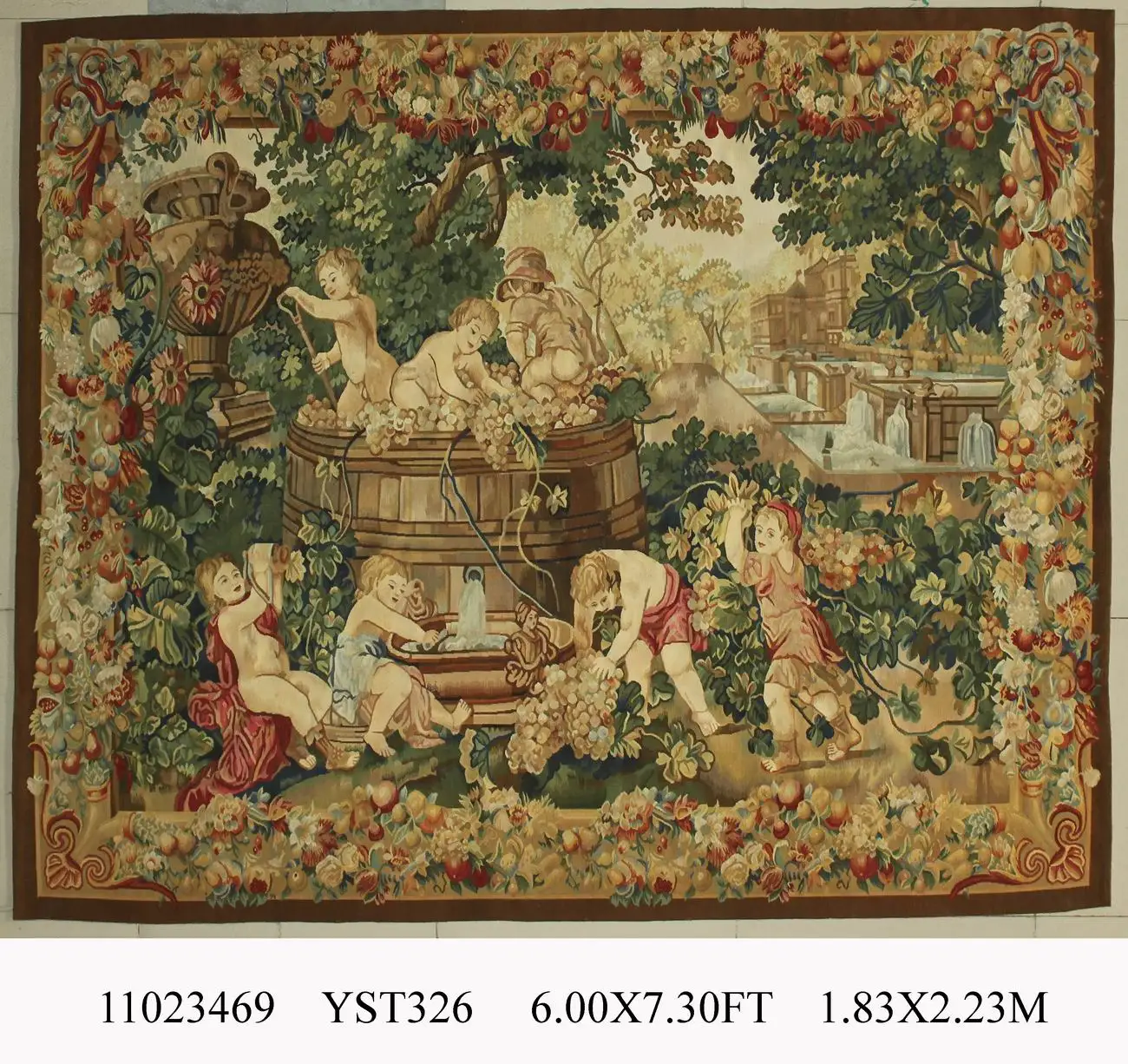 Elegant Floral Antique Handknotted  Wool Aubusson  Tapestry Geometric Bedroom The Great Wave Halloween Decoration