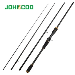 JOHNCOO 2.1m 2.4m 2.7m 5-20g Carbon Fiber Rod Fast Action Spinning Fishing Rod Casting Travel Rod 4 Sections Sensitive Lure Rod