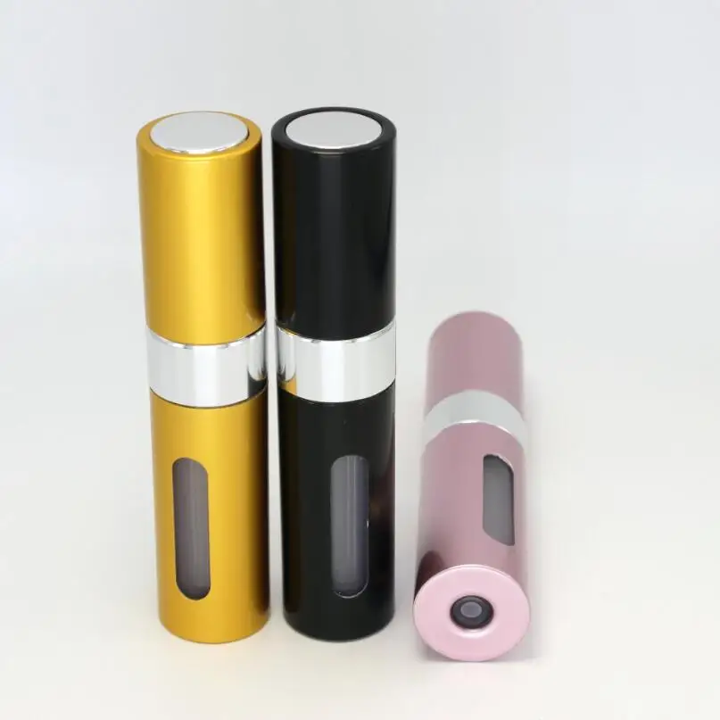 8ml Portable Refillable Rotating Spray Bottle Electrochemical Aluminum Cosmetic Packaging Container