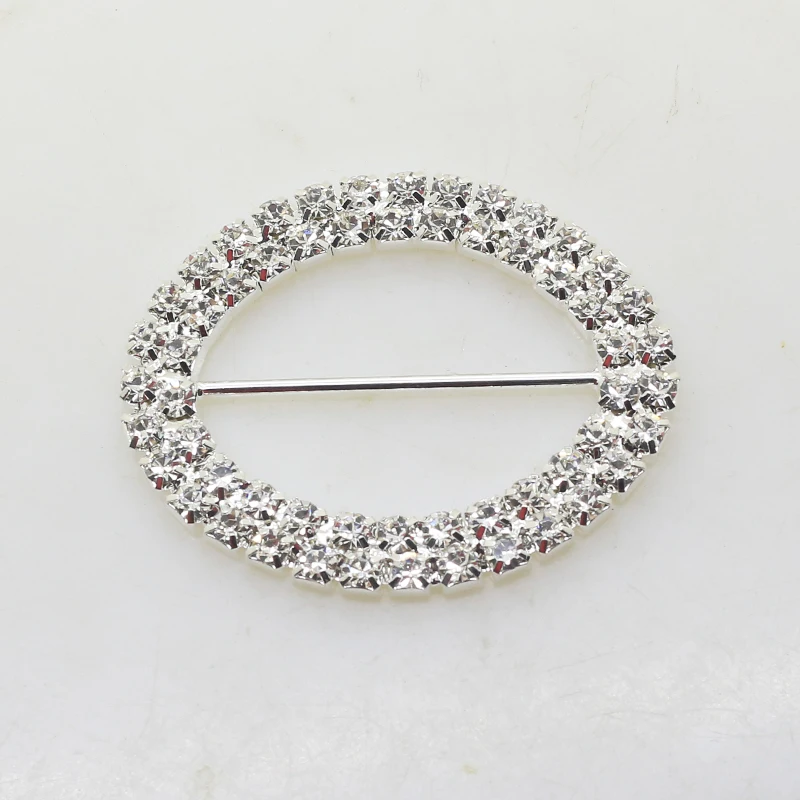 5Pcs/Lot Oval Rhinestones Buckles  40*50mm Jewelry Webbing  Accessories For greeting card DIY Handwork Ribbon Decoration