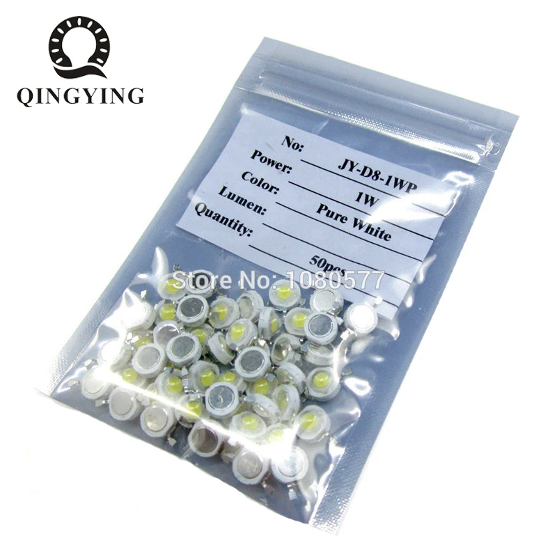 50szt 1W 3W High Power LED Light-Emitting Diode LEDs Chip SMD Warm White Red Green Blue Yellow For SpotLight Downlight Lamp Bulb