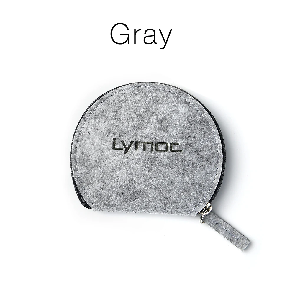 Portable mini Earphone Bags Half a Round Felt Earphone Storage Bag Case for Headphone Portable Headset Box Health Material