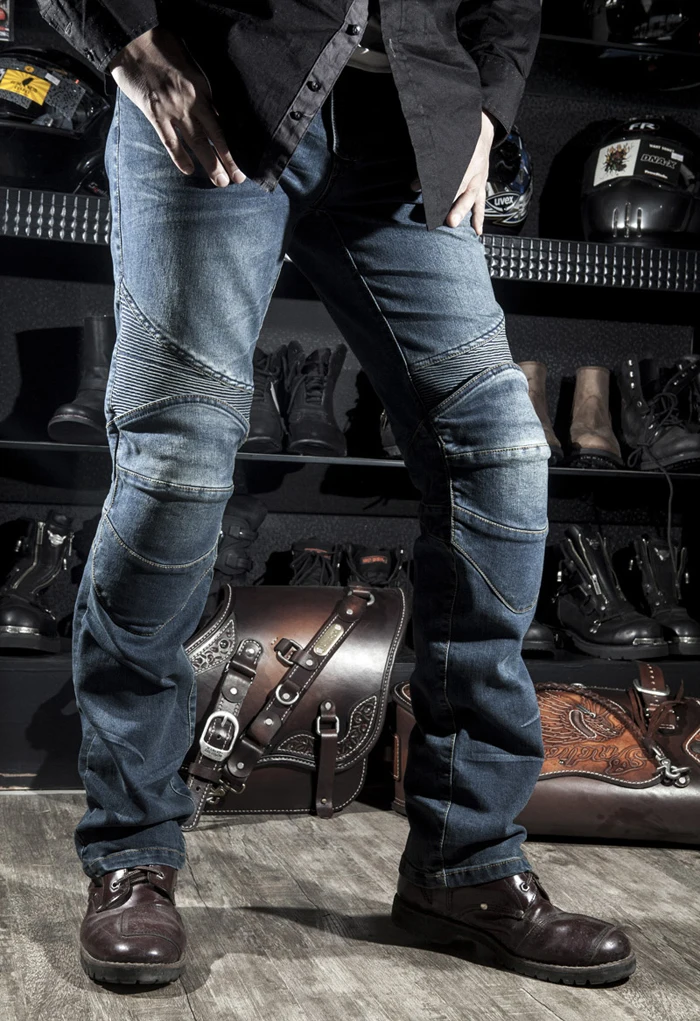 Original Cross-Country Racing Pants for Men, Motorcycle Pants, Protective Outdoor Trousers, Male Jeans with Protector