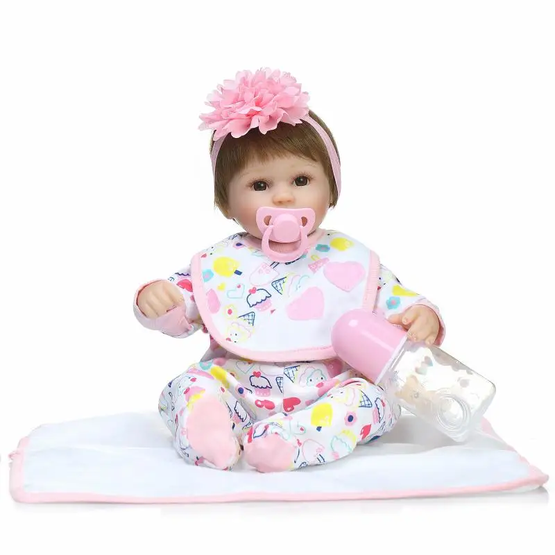 18 Inch Soft Silicone Reborn Dolls Realistic Newborn Baby Girl For Sale Lifelike real bebe alive reborn bonecas