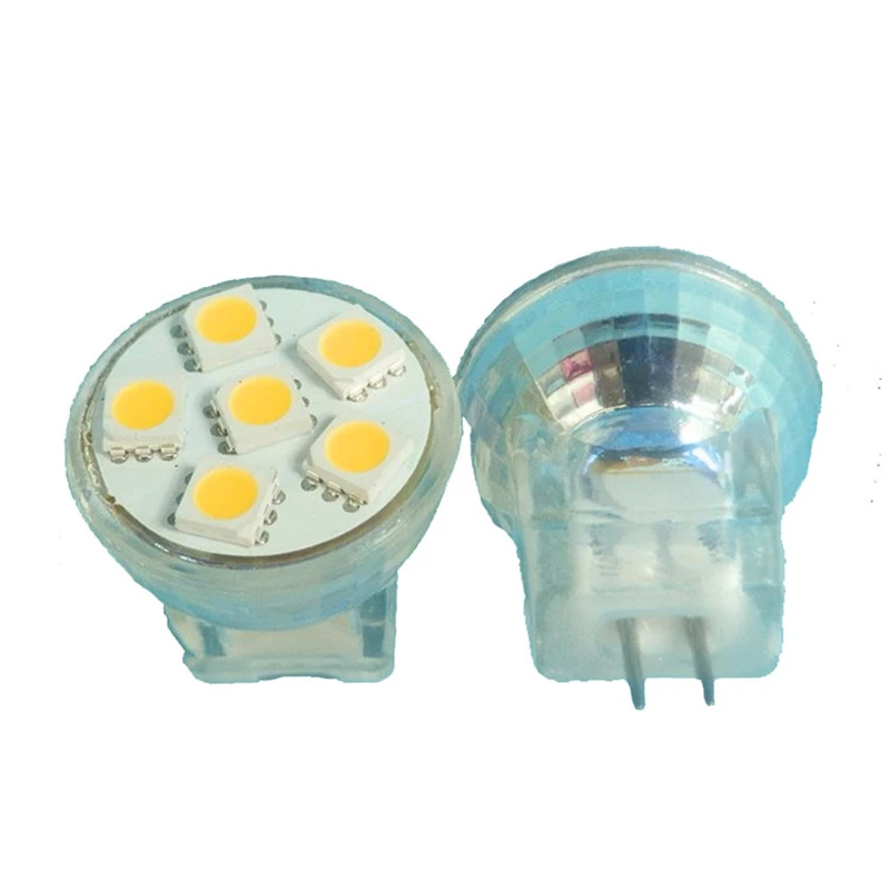 

2017 New Arrival MR8 Led Spotlight 5050 SMD Lamp Light 6Leds GU4 ACDC12V DC8-30V 2W Warm White Glass Body LED Bulb 1Pcs/Lots