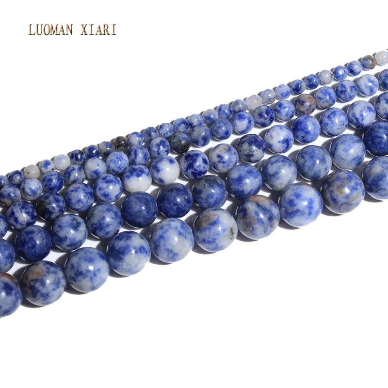 Dot Blue-vein Sodalite Natural Stone Beads For Jewelry Making For Diy  Bracelet Necklace 4mm 6mm 8mm 10mm 12mm Srrand 15''