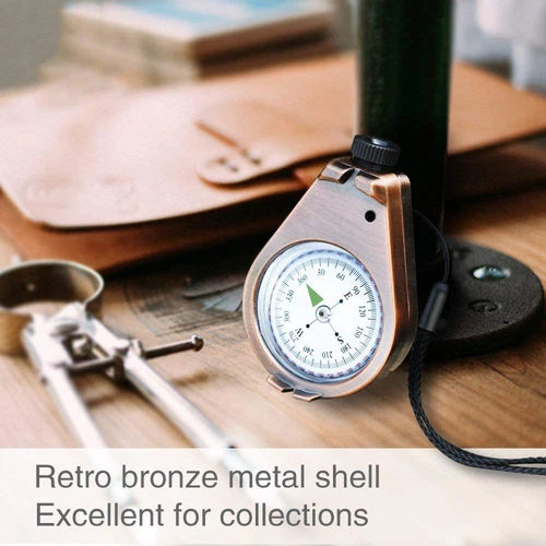 Imagen 2 del producto Brújula clásica, impermeable, precisa, a prueba de golpes, para senderismo, Camping, automovilismo, mochilero, montañismo, exploración