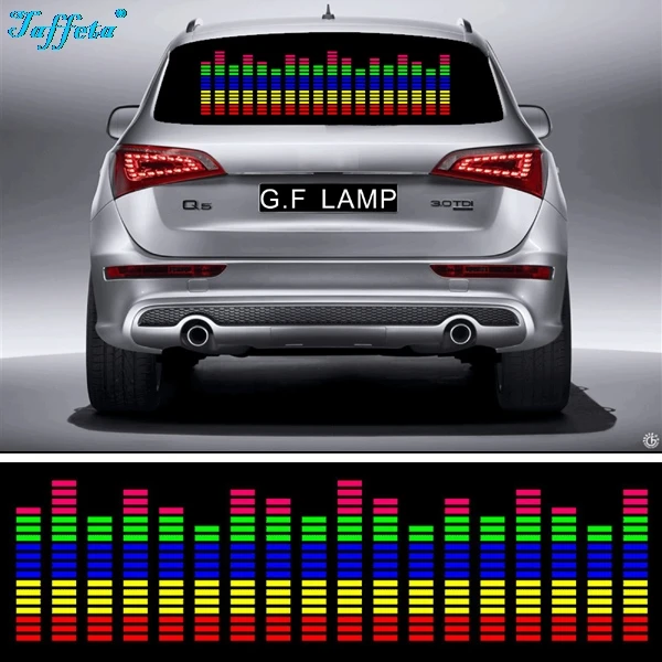 Multicolors Colors W45 W90 W70 W80 W90 W114 Flash Car Sticker Music Rhythm LED EL Sheet Light Sound Music Activated Equalizer