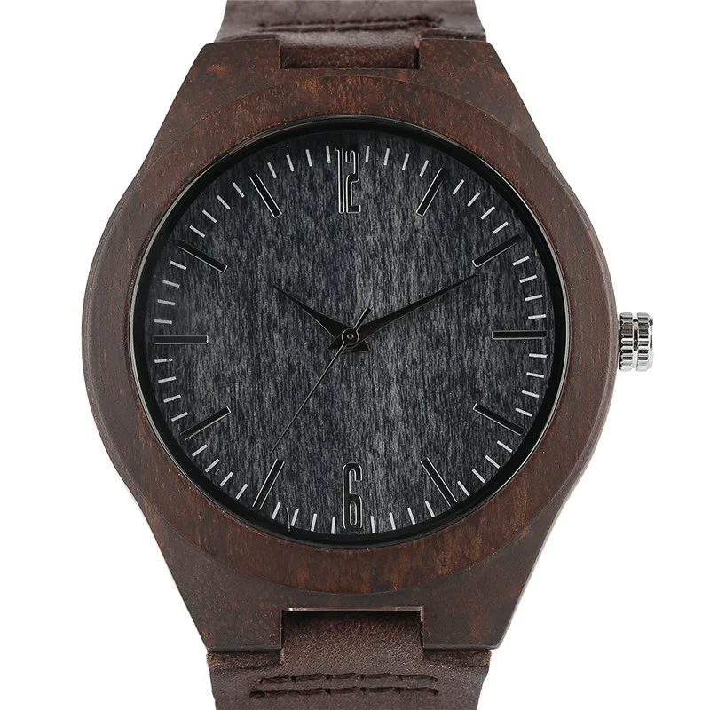 2017 Creative Carbon Black Face Wooden Watches for Men Women Gifts Handmade Bamboo Wristwatches Fashion Sport Quartz Watch Male